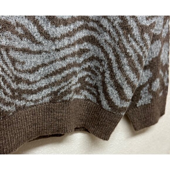 NWT Vero Moda Womens Animal Print Brown Lentil Pullover Sweater US 2X L-48/50 Hi - Picture 3 of 7